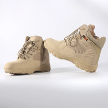 Load image into Gallery viewer, Boots:  Special Force Styling. Leather. Waterproof. Desert Combat High Top.
