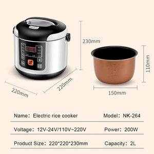Gadgets / Cooking: Electric Rice Cooker / Food Steamer/  Electric Lunch Box 12V or 24V. 2L Portable.