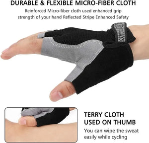 Gloves: Driving Comfort. Fingerless. Anti-Slip. Shock-Absorbing Gel Palm. Breathable. Sports. Various Colors.