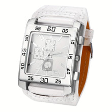 將圖片載入圖庫檢視器 Watches: Square Big Size. Quartz. Leather Strap.  Fashion Elegant Clock Styling. Various Styles.
