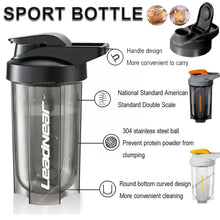 Cargar imagen en el visor de la galería, Portable Protein Shaker 500ml Fitness Bottle with Wire Whisk Ball for Fitness Enthusiasts Athletes Perfect For Outdoor Gym Cups
