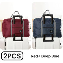 Load image into Gallery viewer, Travel Bag / Storage: 2 Pack Foldable Travel Duffel Bag. Airlines Carry on. Weekender/ Overnight / Gym Duffel. Various Colors..

