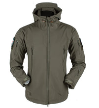 Load image into Gallery viewer, Coats / Jackets: by CHRLCK. Winter Autumn Waterproof Jacket.  Windproof. SoftShell. Hooded. Solid or Camo Colors
