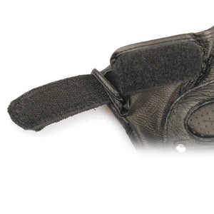 Gloves: Half Finger Black Leather. Rivets Design. Comfortable and Stylish.