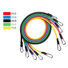 Load image into Gallery viewer, Fitness: by LOOGDEEL: Resistance Band Set. 11 PCS. Body Training.  Latex Tubes.
