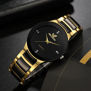 Watches: by ORLANDO. Luxury Styling. Cool Black and Gold Quartz. Steel. Various Finishes and Bands