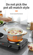 Load image into Gallery viewer, Gadget:  Electric Hot Plate, 2000W, Dual Control Infrared Cooktop, Double Burner, Portable Countertop Burner, Electric Cooktop
