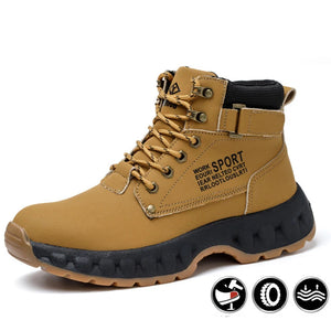 Boots: Waterproof Work Boot: Steel Toe. Anti Smashing, Anti Piercing. Non-slip.