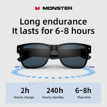 Load image into Gallery viewer, Eyewear: by Monster. S01 Smart Glasses. Wireless Bluetooth Earphones. Calling, Music, Audio Sport Headset Eyewear Intelligent Eyeglasses
