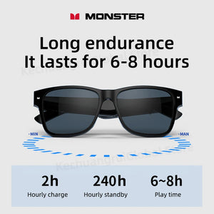 Eyewear: by Monster. S01 Smart Glasses. Wireless Bluetooth Earphones. Calling, Music, Audio Sport Headset Eyewear Intelligent Eyeglasses