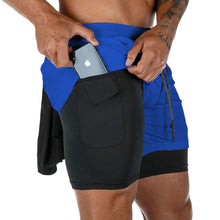 Cargar imagen en el visor de la galería, Fitness: Athletic Shorts. Quick Dry. Compression Underlining. Pocket for keys or phone.
