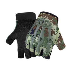 Gloves: Non-slip. Half Fingered. Velcro Wrist Strap
