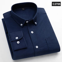 Load image into Gallery viewer, Shirts: Classic fit Oxford. 100%Cotton. Long-sleeve. Single pocket. Slim fit. Solid colors.
