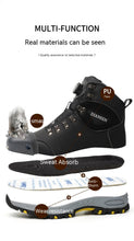Load image into Gallery viewer, Boots:  Leather Safety Boots. Button Release. Waterproof. Indestructible. Steel Toe. Kevlar Midsole. Anti-puncture.  (See Images for Size conversions)
