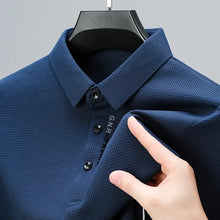 Load image into Gallery viewer, Shirts:  POLO Shirt. Waffle Texture. Long Sleeved. Printed Lapel .
