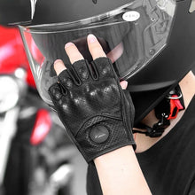 Load image into Gallery viewer, Gloves: Half Finger Driving Gloves. Breathable Leather.  Training, Fitness, Motorcycle and more...
