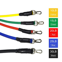 Load image into Gallery viewer, Fitness: by LOOGDEEL: Resistance Band Set. 11 PCS. Body Training.  Latex Tubes.
