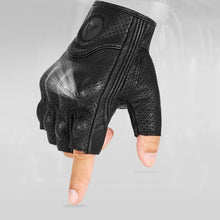 Load image into Gallery viewer, Gloves: Half Finger Driving Gloves. Breathable Leather.  Training, Fitness, Motorcycle and more...
