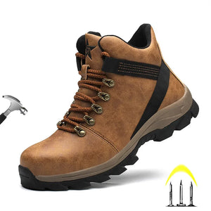 Boots: Work Safety Boots. Waterproof. Anti-puncture Steel Toe. Indestructible.  (See Images for Size conversions)