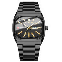 將圖片載入圖庫檢視器 Watches: 40mm Square Analog Face. Diving Series. Clock Black Stainless Steel. Quartz Movement,
