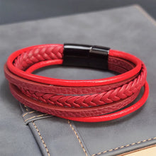 Load image into Gallery viewer, Wristwear:  Braided Leather Men Bracelet Classic Hand-woven Magnetic Buckle Multi-layer Leather Bracelet For Men Jewelry Gift
