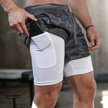 Cargar imagen en el visor de la galería, Fitness: Athletic Shorts. Quick Dry. Compression Underlining. Pocket for keys or phone.
