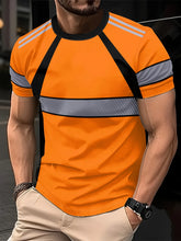 Cargar imagen en el visor de la galería, Safety Wear: Quick Dry T-shirt. High Reflectivity. Stripe Mesh. Short Sleeve. Also a  good workout shirt.
