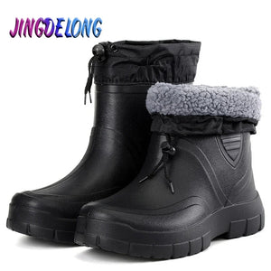 Boots: Plush Warm Snow Work Boot. Waterproof. Fur