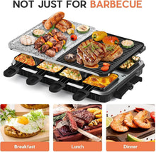 Load image into Gallery viewer, Gadgets: Electric Grill, 2-in-1 Nonstick Plate &amp; Stone with Cheese Pans, Adjustable Temperature 1300W.
