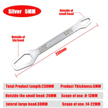 Load image into Gallery viewer, Gadget: 8-22mm Universal Wrench. Board Adjustable Double-head Torx Spanner Self-tightening Glasses Wrench Multi-purpose Hand Tool
