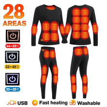 Load image into Gallery viewer, Coats / Jackets: Thermal Heated Underwear. USB Electric Heating. Fleece Long Johns.
