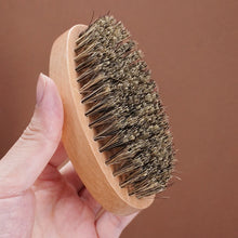 Load image into Gallery viewer, Grooming: Natural Boar Bristle Beard Brush. Bamboo Brush for Beards and Mustache. Face Massager.
