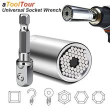 Load image into Gallery viewer, Gadgets / Tools: Universal Socket Wrench Adapter. Adjustable Head. 7-19mm ((Power Drill  NOT included))
