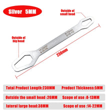 Load image into Gallery viewer, Gadget: 8-22mm Universal Wrench. Board Adjustable Double-head Torx Spanner Self-tightening Glasses Wrench Multi-purpose Hand Tool
