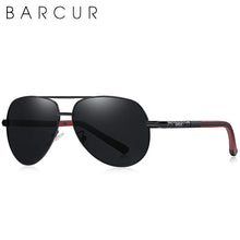 Load image into Gallery viewer, Eyewear: by BARCUR. Aluminum Vintage Men's Sunglasses. Polarized Coating. Classic Styling. Various Colors.
